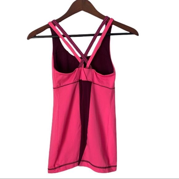 Lululemon Energy Hyper Light Stripe Raspberry Pink Tank Top - Picture 4 of 6